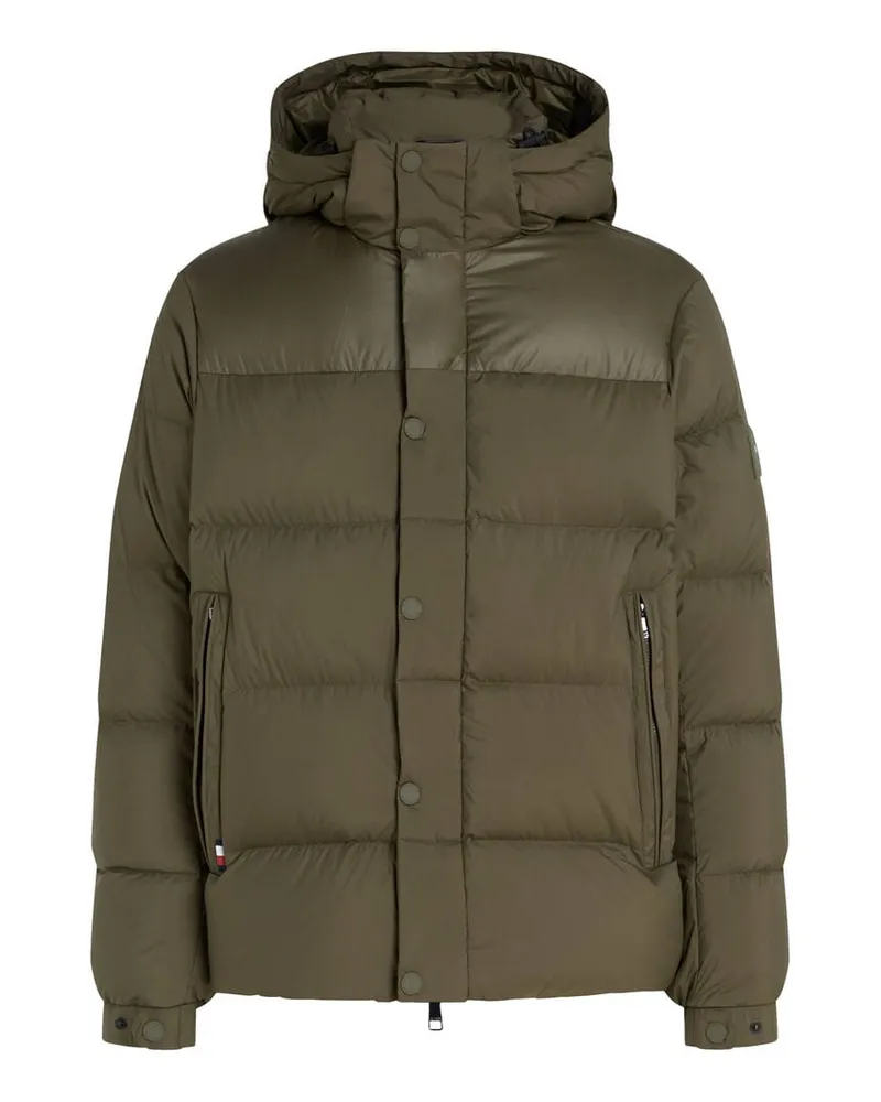 Tommy Hilfiger Herren Daunenjacke mit Kapuze MIX DOWN PUFFER Regular Fit Khaki