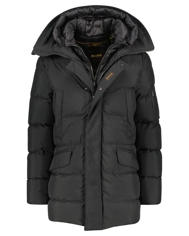 MOORER Herren Parka Schwarz