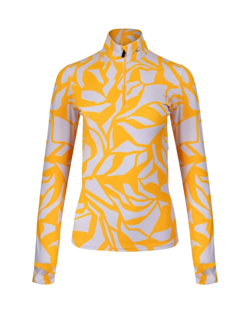 Kjus Damen Skirolli MOTION PRINT HALF-ZIP Weiss