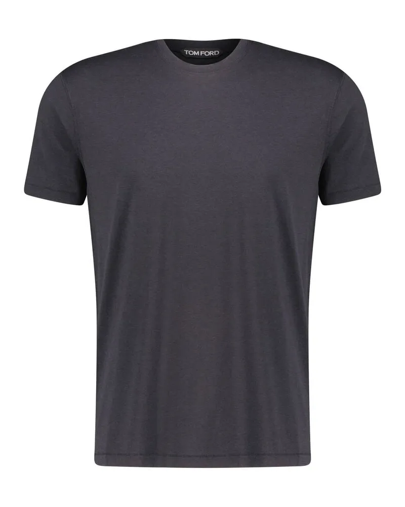 Tom Ford Herren T-Shirt aus Lyocell aus Baumwolle Regular Fit Schwarz