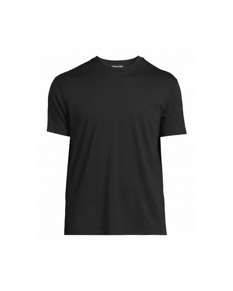Tom Ford Herren T-Shirt aus Lyocell aus Baumwolle Regular Fit Schwarz