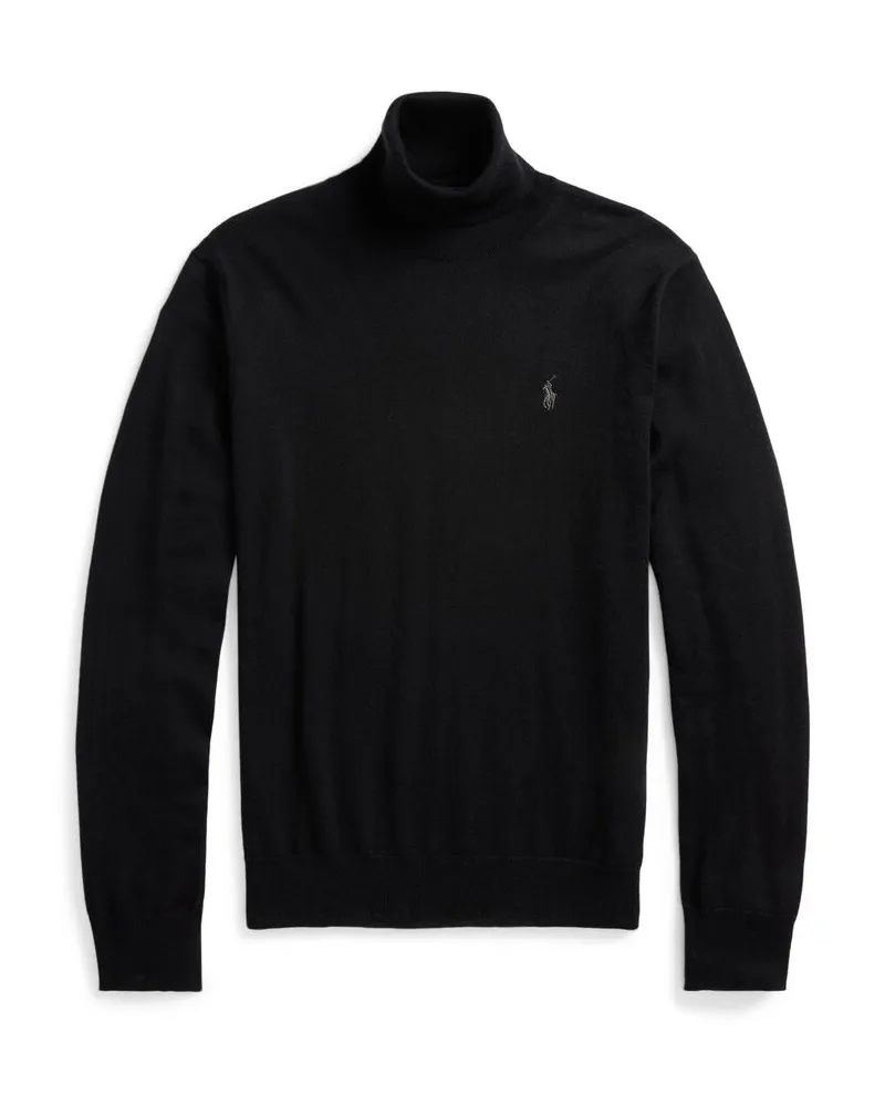 Ralph Lauren Herren Rollkragenpullover aus Wolle Regular Fit Schwarz