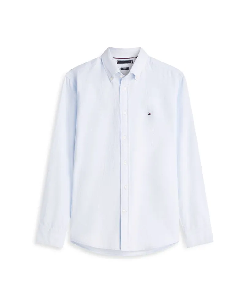 Tommy Hilfiger Herren Hemd FLEX DOBBY Regular Fit Bleu