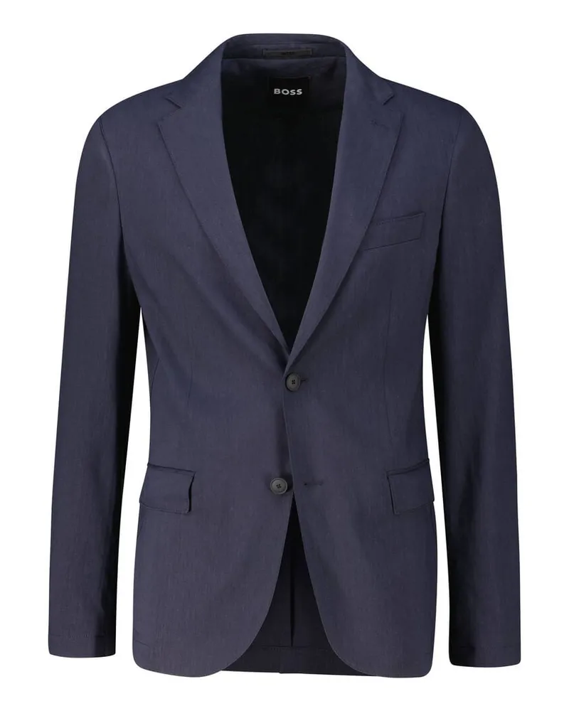 HUGO BOSS Herrn Sakko mit Leinen P-HANRY-FLAPS Slim Fit Marine