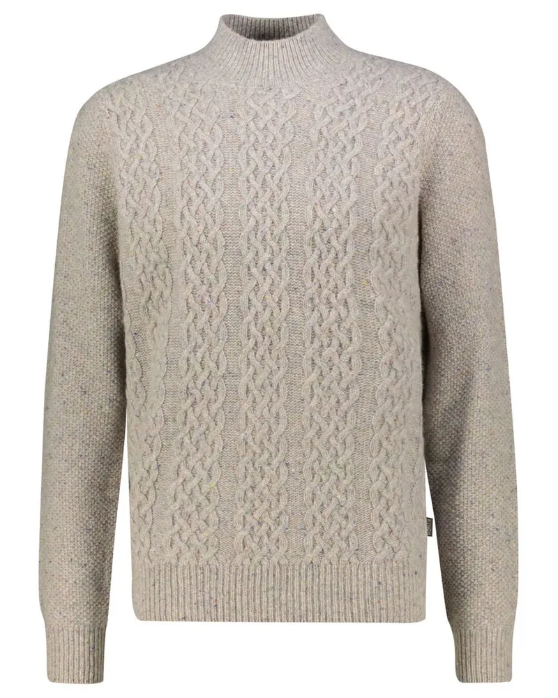 Fynch-Hatton Herren Strickpullover mit Wolle und Alpaka Sand