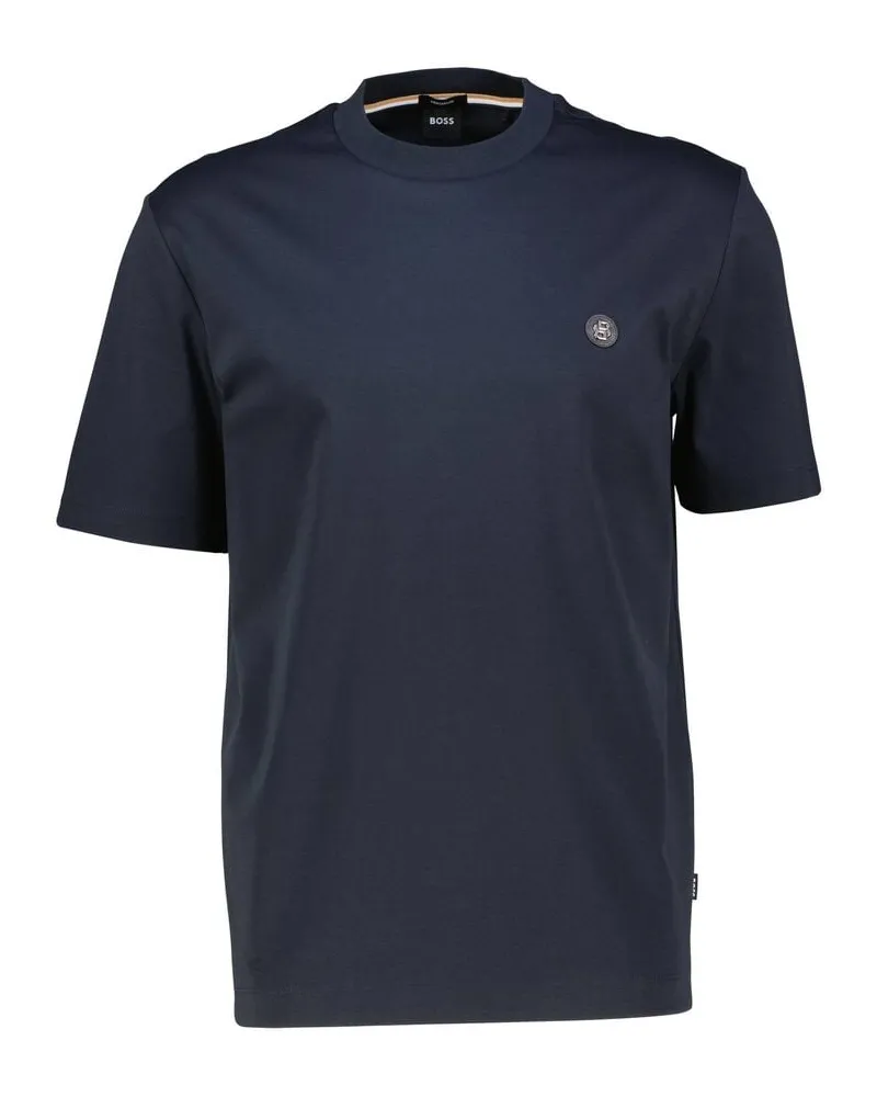HUGO BOSS Herren T-Shirt aus merzerisierter Baumwolle C-TAUT Marine
