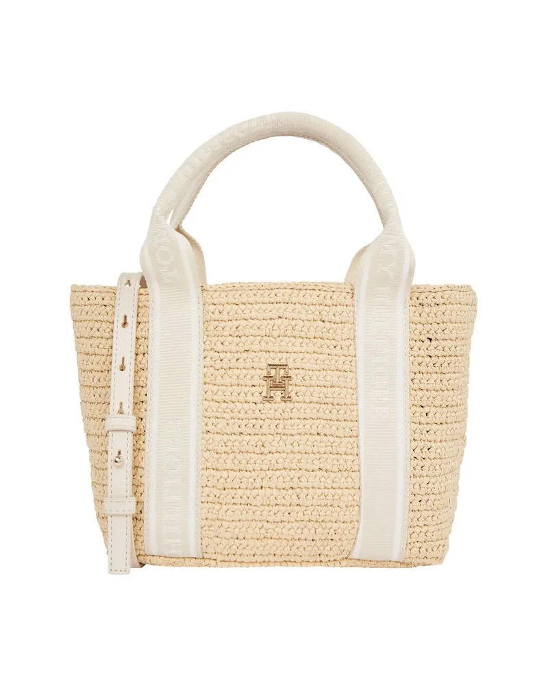 Tommy Hilfiger Damen Henkeltasche aus in Häkeloptik Beige