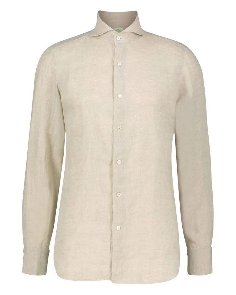 Finamore 1925 Herren Hemd aus Leinen Sand