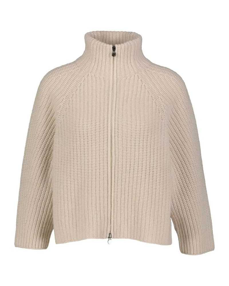 Iris von Arnim Damen Strickjacke aus Kaschmir FALLOU ZIP Offwhite