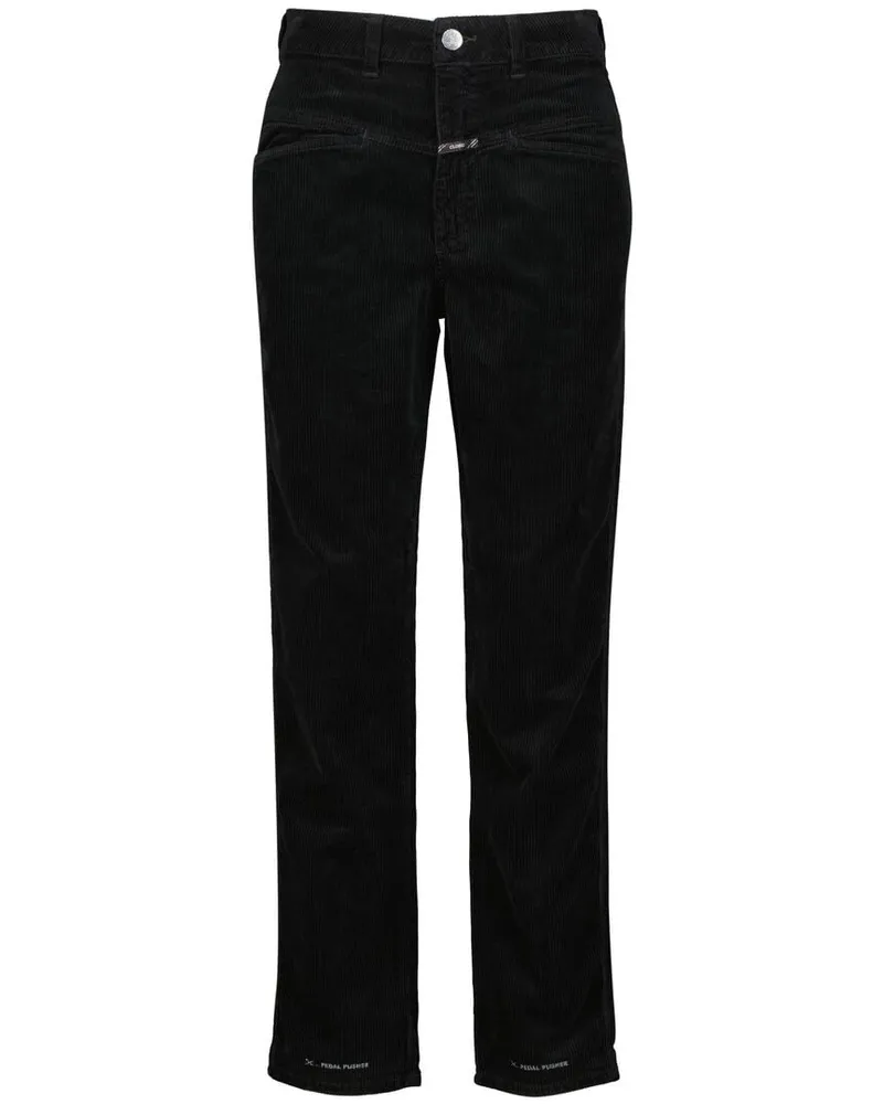 Closed Damen Cordhose PEDAL PUSHER Straight Fit Schwarz