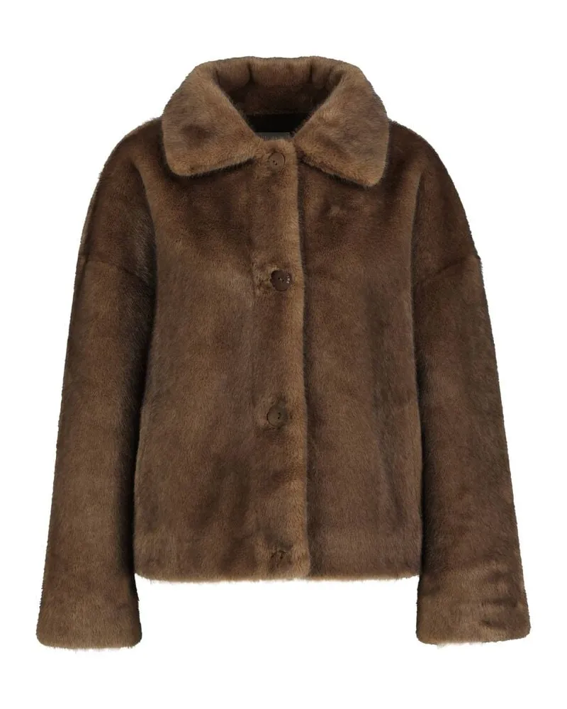 hemisphere Damen Jacke aus Kunstfell Braun