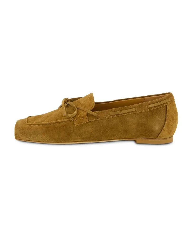 aeyde Damen Loafer aus Veloursleder Nougat
