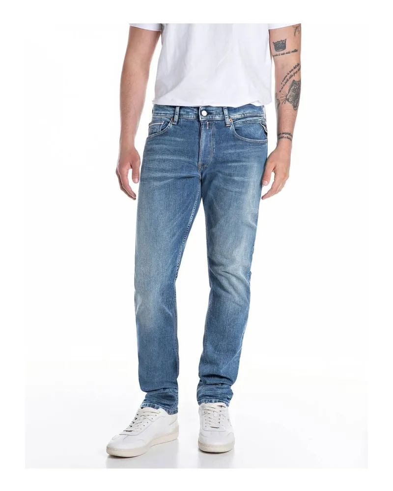 Replay Herren Jeans Straight Fit Stoned