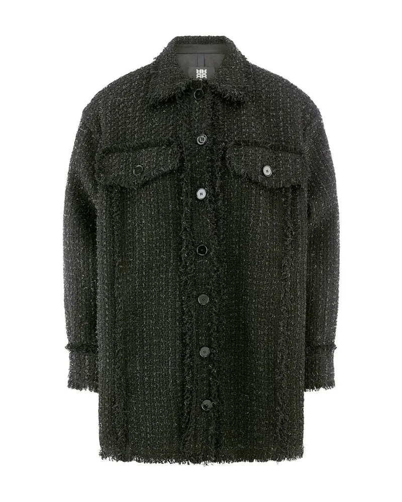 Riani Damen Tweedjacke mit Baumwolle Schwarz