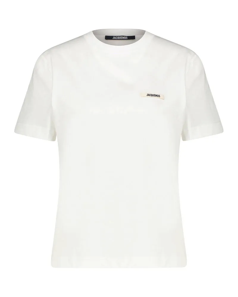Jacquemus Damen T-Shirt aus Baumwolle GROS GRAIN MC Weiss