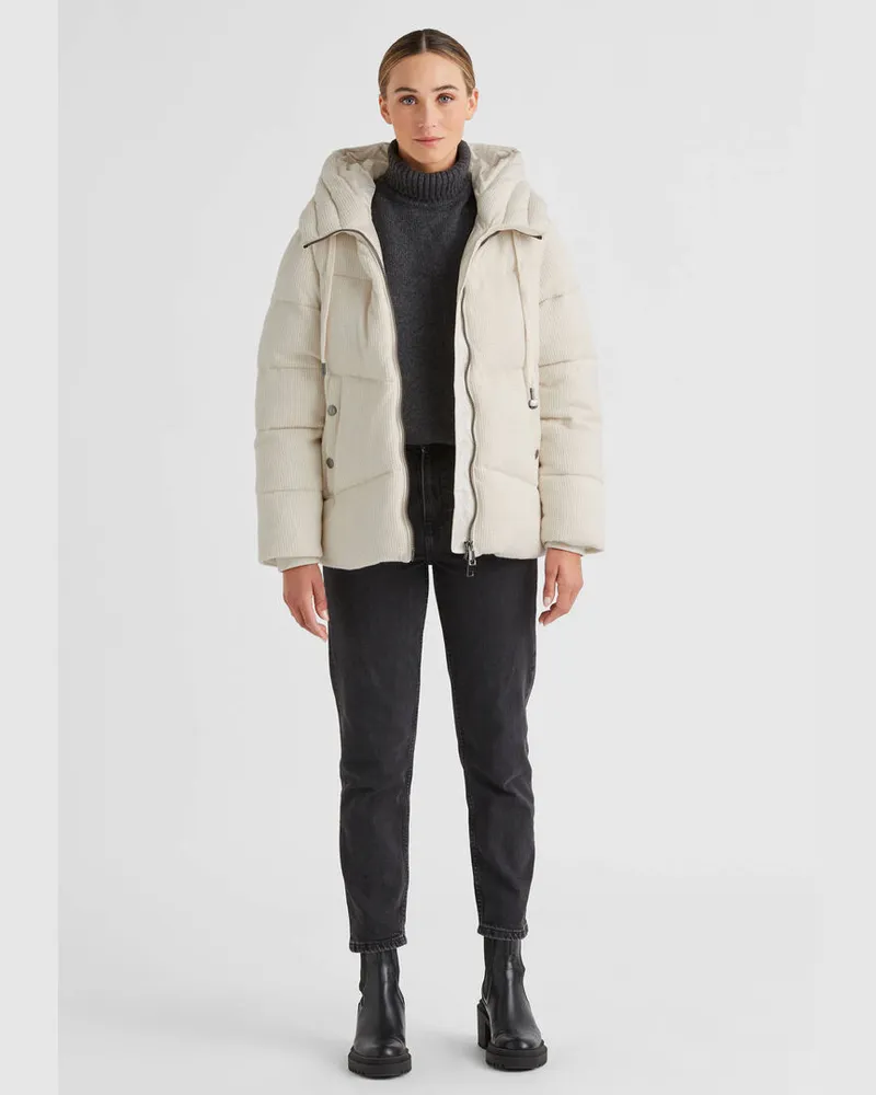 Milestone Damen Steppjacke mit Kapuze MSHALIMA Creme
