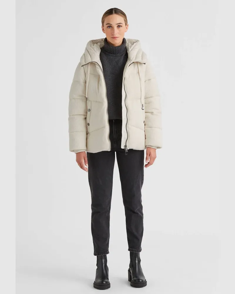 Milestone Damen Daunenjacke mit Kapuze MSHALIMA Creme