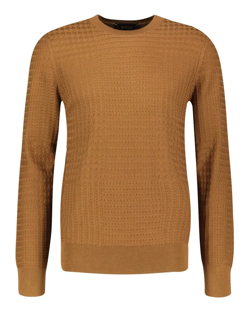 HUGO BOSS Herren Strickpullover L-INTENSO Regular Fit Nougat