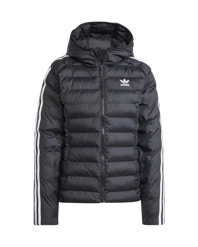adidas Damen Steppjacke HOODED PREMIUM SLIM Schwarz