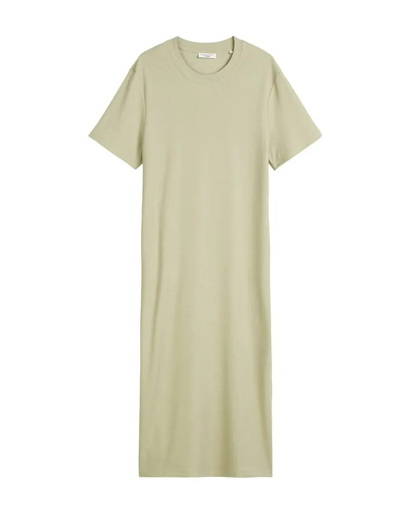 Marc O'Polo Damen Jerseykleid aus Bio-Baumwolle Relaxed Fit Grün