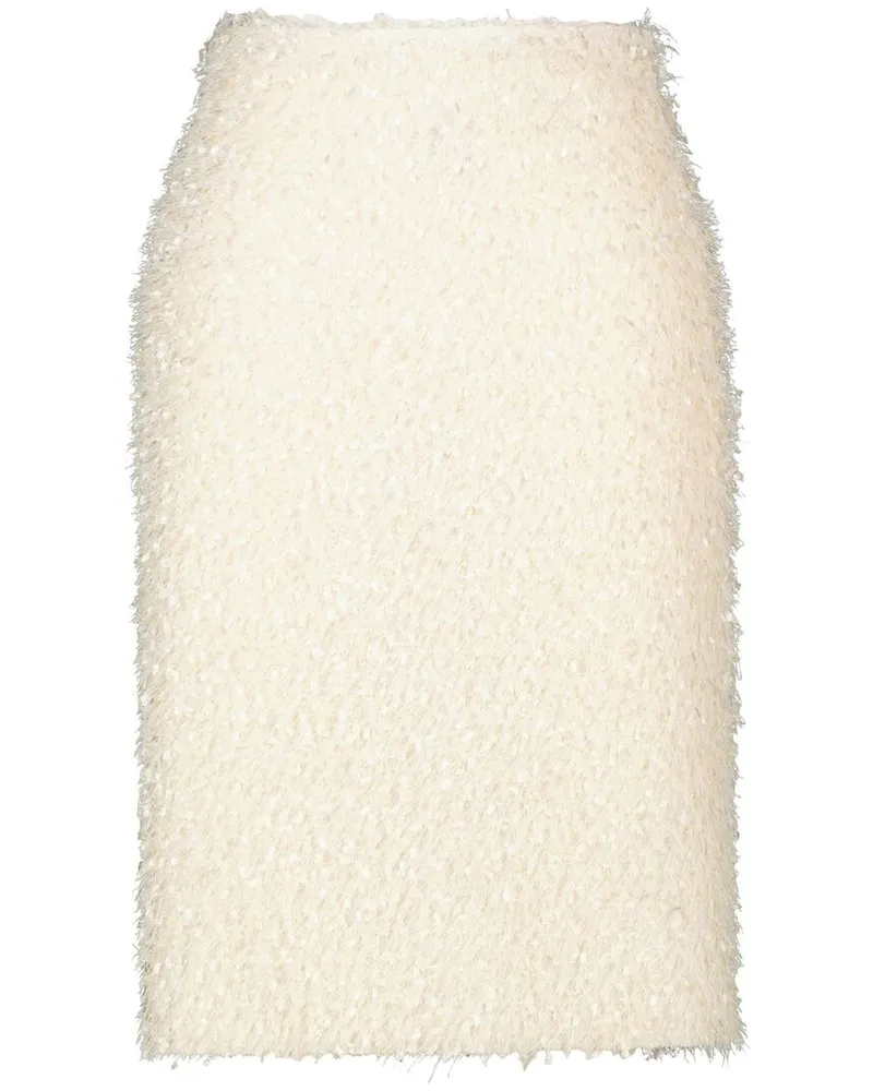 Vince Damen Rock mit Fransen Offwhite