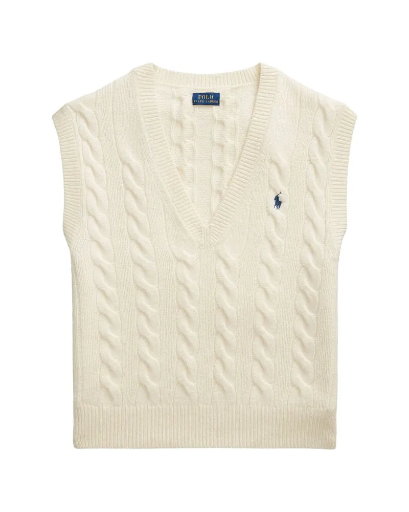 Ralph Lauren Damen Pullunder aus Wolle und Kaschmir Creme