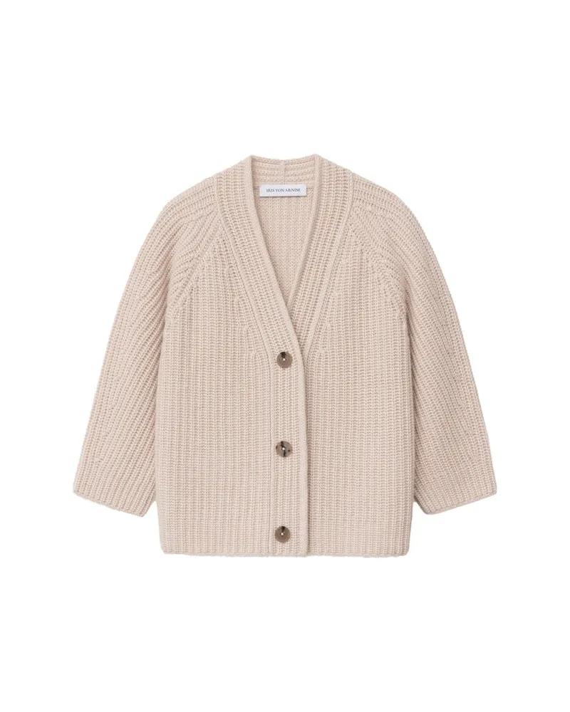 Iris von Arnim Damen Kaschmircardigan FALLOU BUTTON Sand
