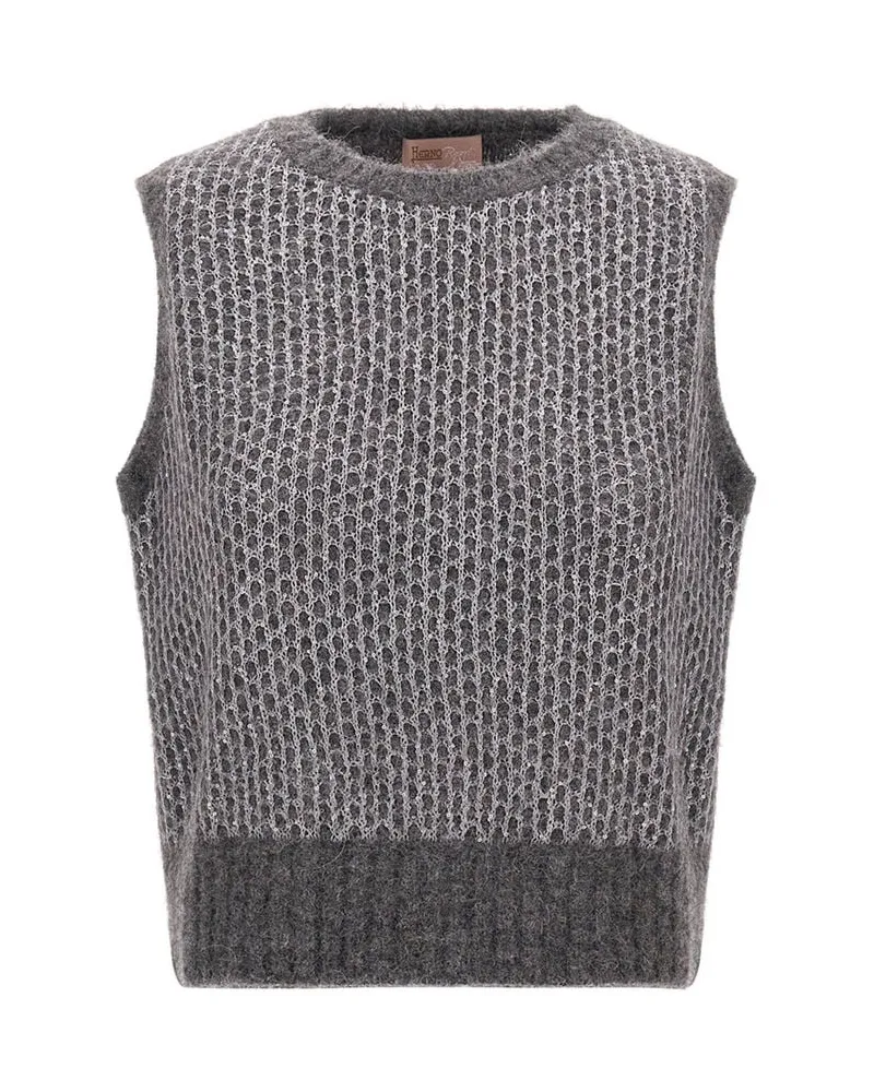 Herno Damen Stricktop aus Alpaka-Mix Anthrazit
