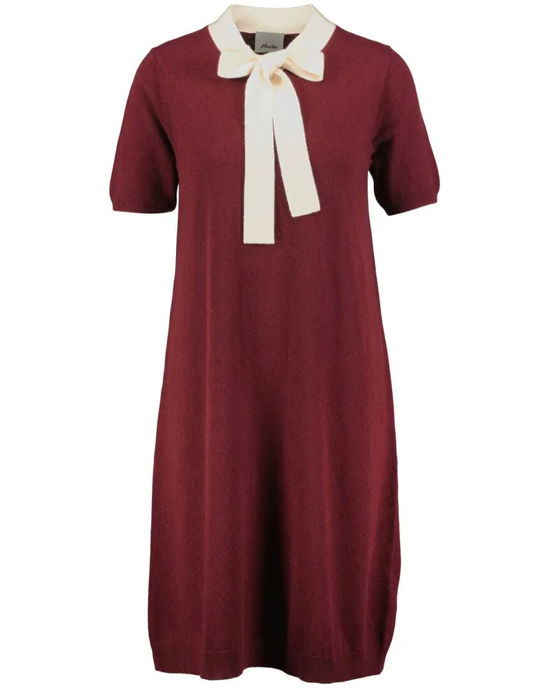 ALLUDE Damen Strickkleid aus Schurwolle mit Kaschmir Bordeaux