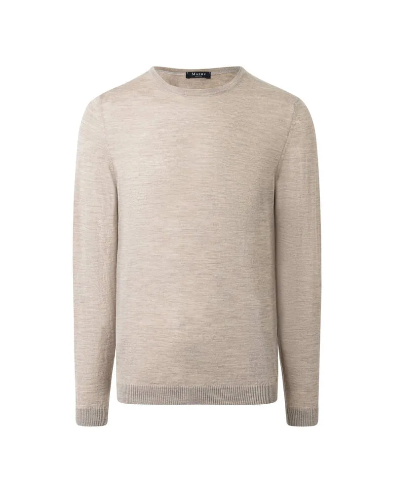 Maerz Herren Strickpullover aus Wolle Beige
