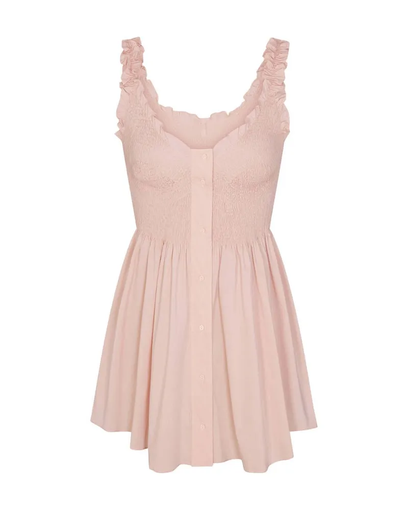 SKIMS Damen Minikleid POPLIN APPAREL SMOCKED MINI DRESS Rose