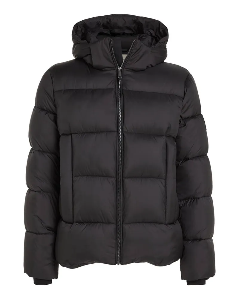 Calvin Klein Herren Steppjacke mit Kapuze PUFFER Regular Fit Schwarz