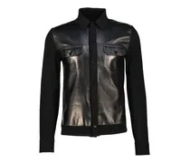 Herren Strickjacke mit Lederdetails