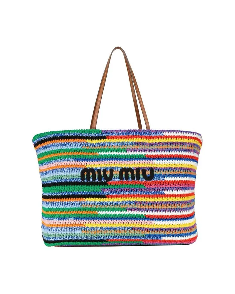 Miu Miu Damen Shopper CROCHET VERTICAL Mehrfarbig
