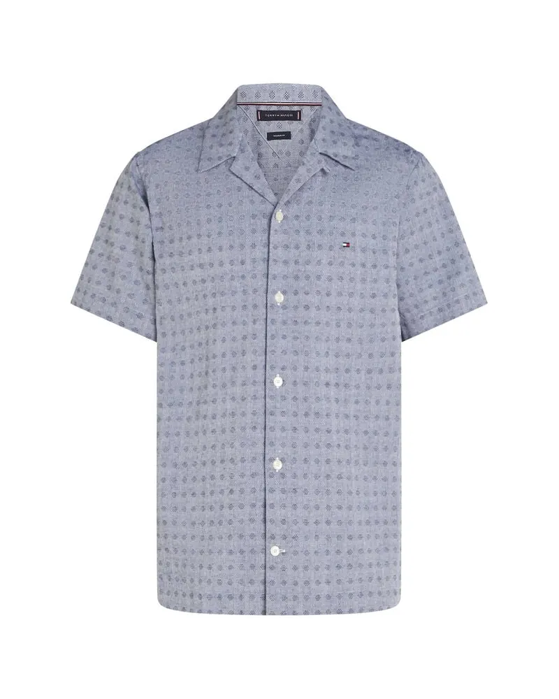 Tommy Hilfiger Herren Freizeithemd aus Baumwolle und Leinen Navy