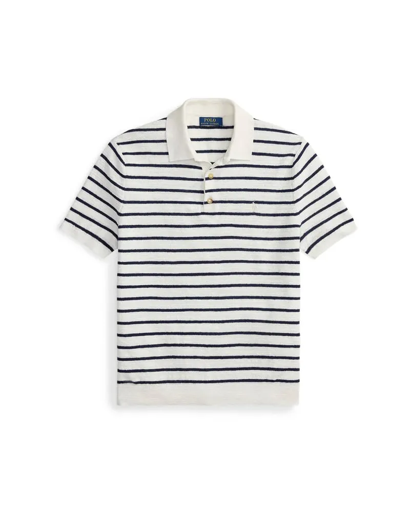 Ralph Lauren Herren Poloshirt aus Leinenmischung Weiss
