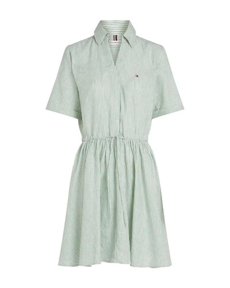 Tommy Hilfiger Damen Blusenkleid aus Leinen Grün