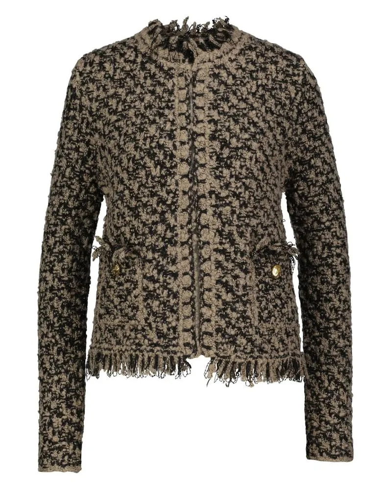 Fabiana Filippi Damen Blazer aus Tweed BICOLOR Schwarz