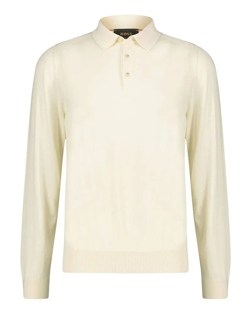 HUGO BOSS Herren Pullover aus Seidenmischung L-OVIO Offwhite