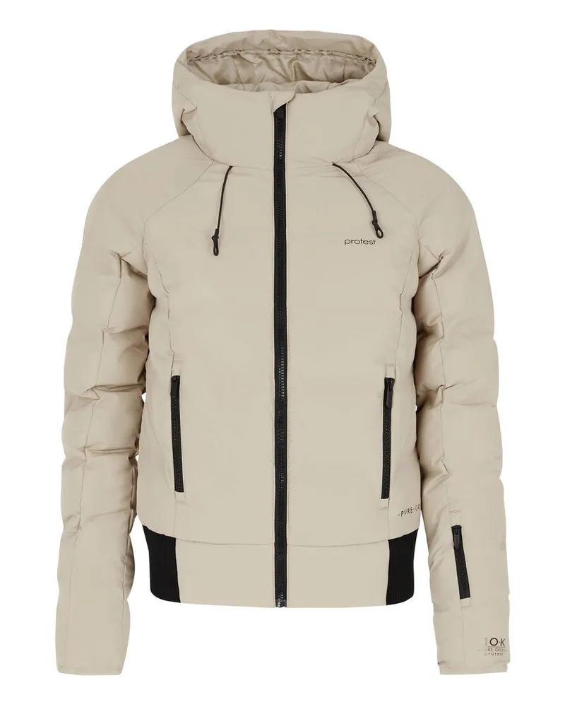 Protest Damen Skijacke mit Kapuze PRTALYSUMI Slim Fit Beige