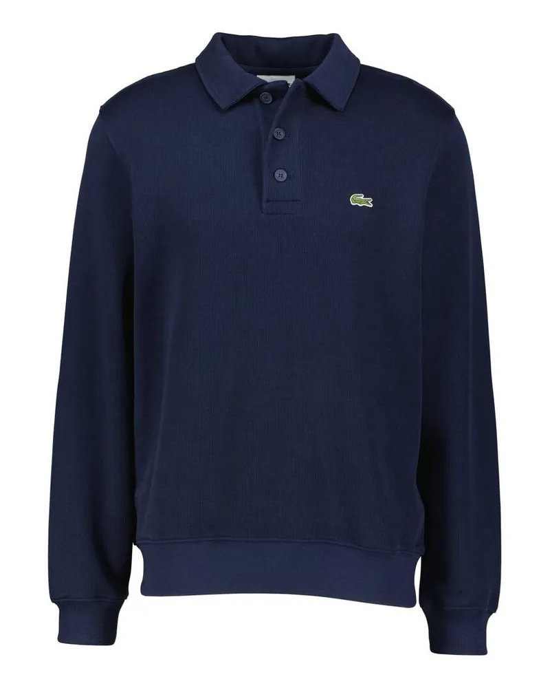 Lacoste Herren Sweatshirt mit Polokragen und Knopfleiste Classic Fit Marine