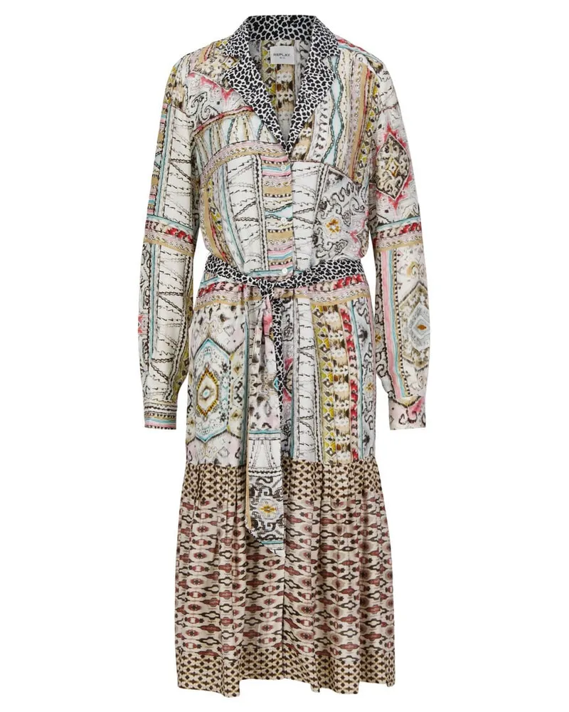 Replay Damen Hemdblusenkleid Beige