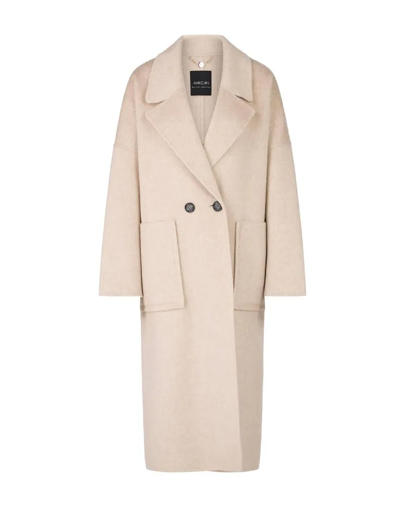 Marc Cain Damen Mantel aus Wolle und Seide Capuccino