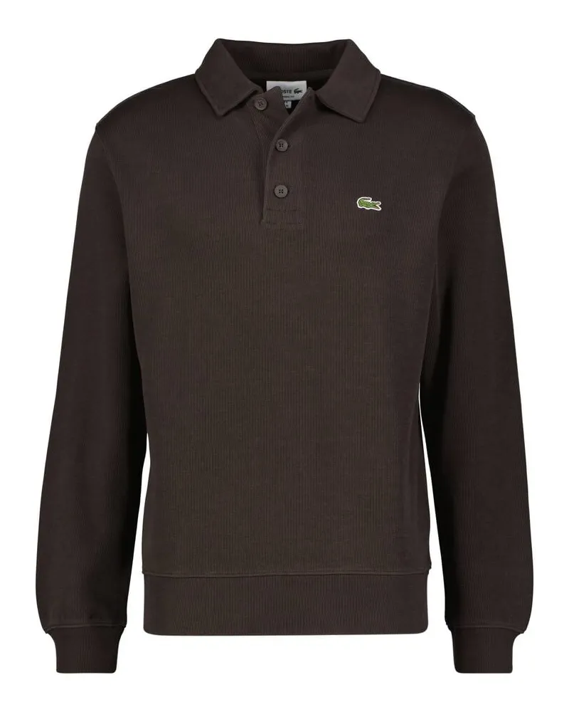 Lacoste Herren Sweatshirt mit Polokragen und Knopfleiste Classic Fit Nougat