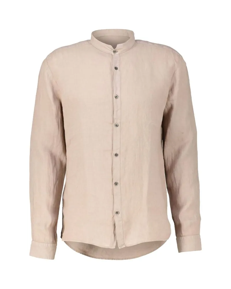 HUGO BOSS Herren Leinenhemd ELVORY Slim Fit Nougat