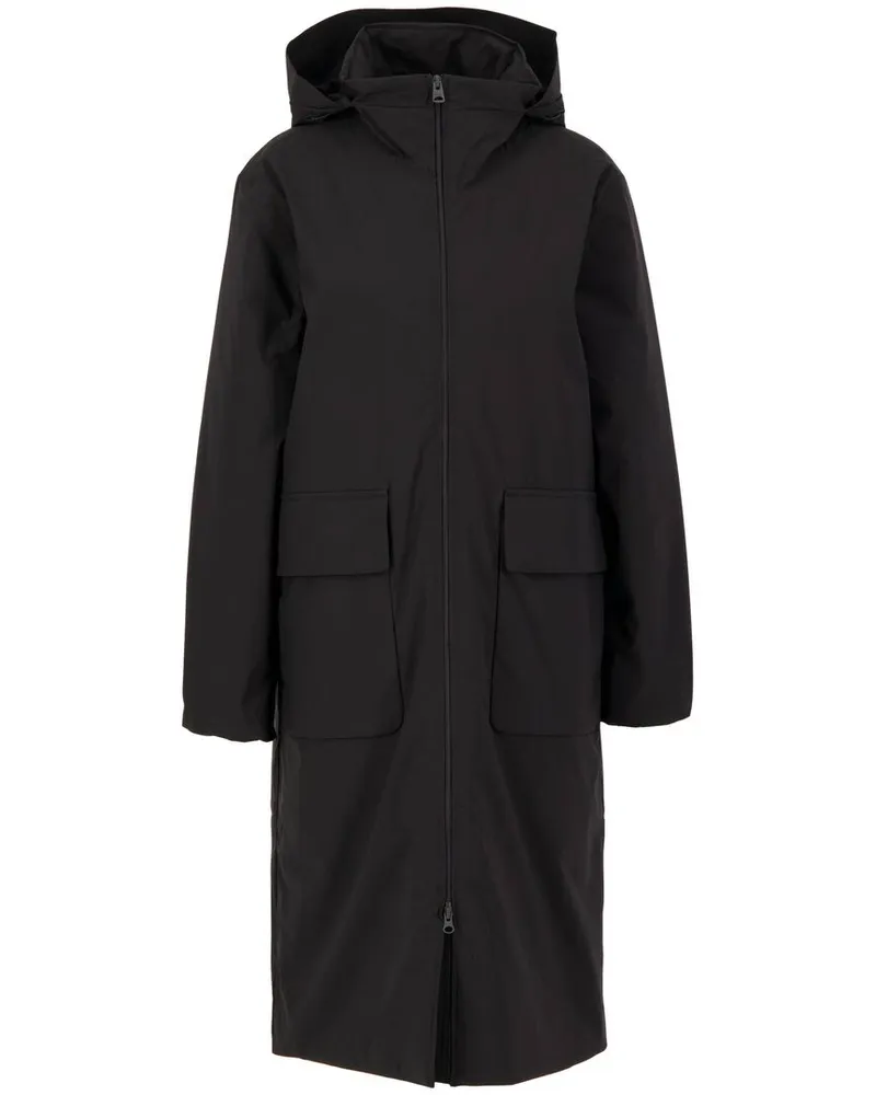 Elvine Damen Jacke lang mit Kapuze EILA Relaxed Fit Schwarz