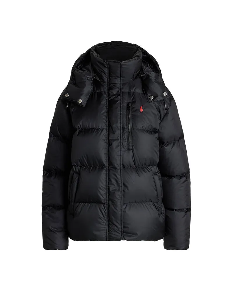 Ralph Lauren Damen Daunenjacke mit Kapuze Relaxed Fit Schwarz