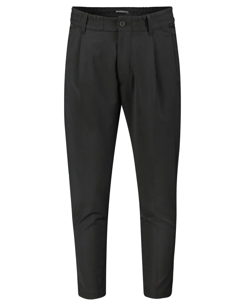 Drykorn Herren Bundfaltenhose CHASY Relaxed Fit verkürzt Schwarz