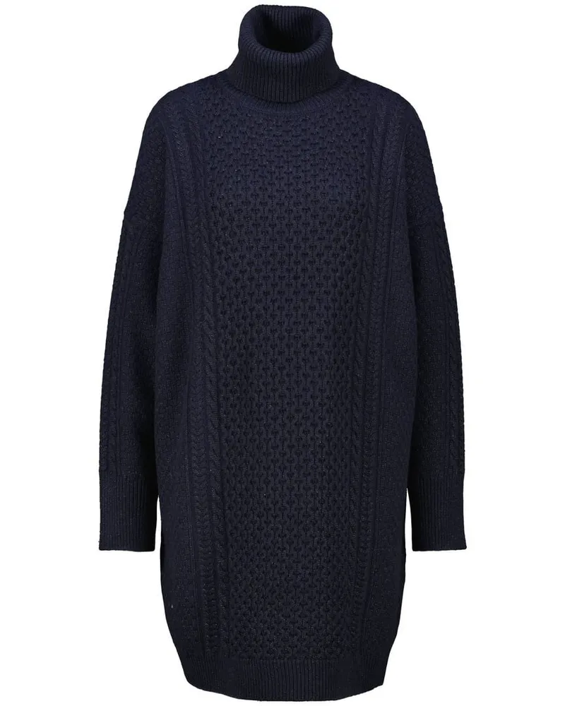 Fabiana Filippi Damen Strickkleid mit Wolle, Seide und Kaschmir Marine