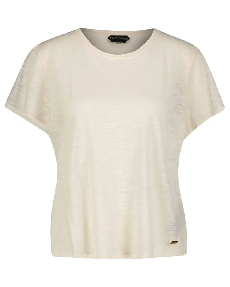 Tom Ford Damen T-Shirt aus Slub-Jersey Offwhite